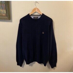 Vintage 90s Tommy Hilfiger Sweater Knitted Mens Sz XL Embroidered Lion Crest
